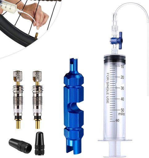AWARYJNA STRZYKAWKA POMPKA DO OPON BEZDĘTKOWYCH ROWER GÓRSKI MTB TOOL 60ml