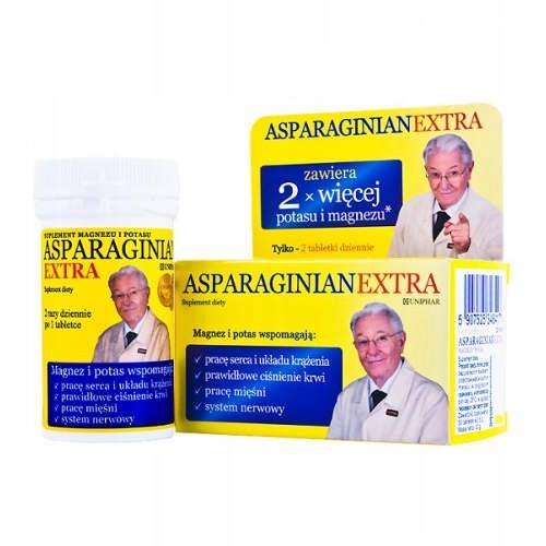 ASPARAGINIAN EXTRA Magnez + Potas (chlorek) 50tabl
