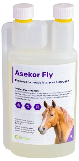 Preparat na owady latające i biegające ASEKOR FLY, bezbarwny, 1000 ml