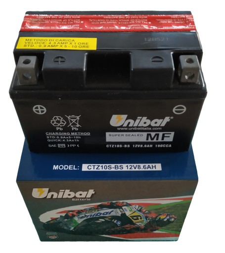 Akumulator UNIBAT CTZ10S-BS YTZ10S-BS 8,6Ah 190A