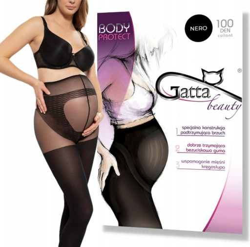 GATTA RAJSTOPY CIĄŻOWE PROTECT 100 DEN NERO 3-M