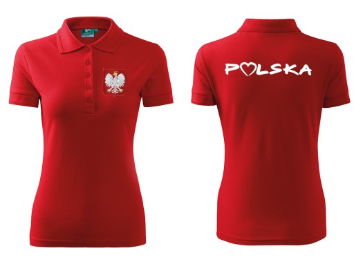 Koszulka Polo KIBICA POLSKA ORZEŁEK damska haft M