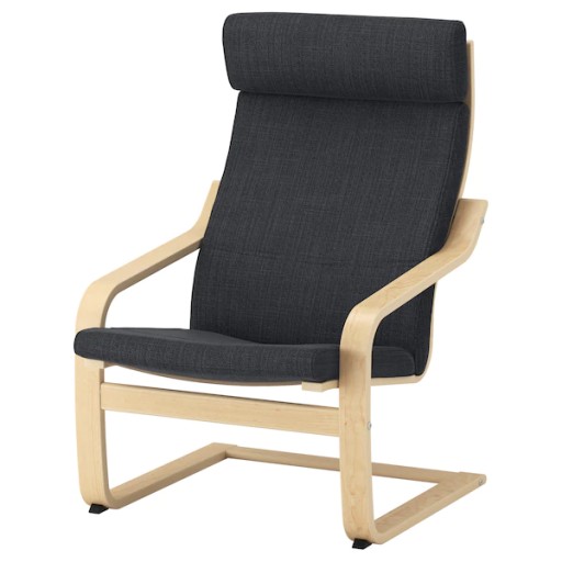 IKEA POANG Fotel brzoz Hillared antracyt
