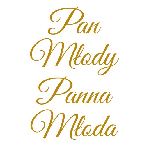 naklejka Panna Młoda Pan Młody dekoracja ślub wesele 25 cm