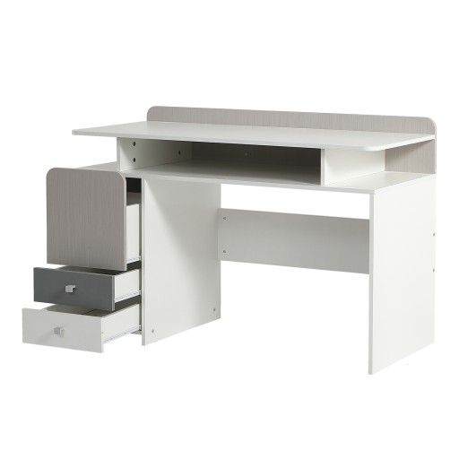 Spacious Desktops Computer Desk with 3 Drawers Open Shelves Home Furniture