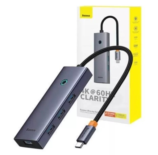 BASEUS ULTRAJOY HUB 6W1 USB-C DO HDMI 4K@60HZ 4XUSB 3.0 PD