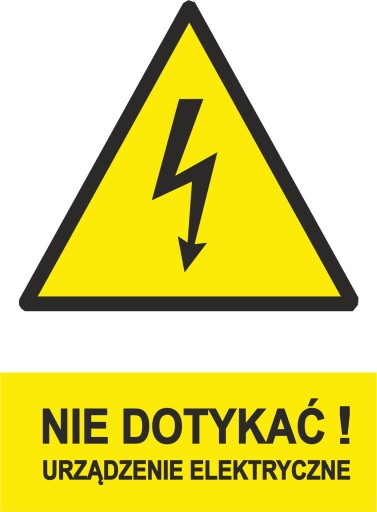 Naklejka nie dotykać urządzenie elektryczne 7,5X10