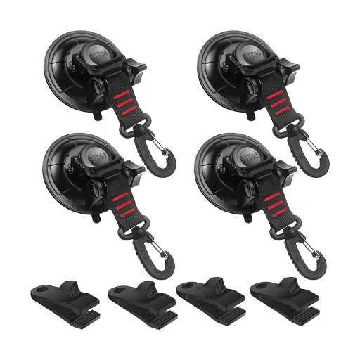 Suction Tent Hook Suction Cup securing With Clips