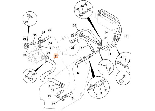 RURA SSAWNA POMPY HYDRAULICZNEJ 335/03983 JCB 3CX