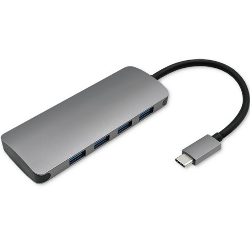 Adapter USB 3.1 Typ C męski/4 x USB 3.0 f DC f