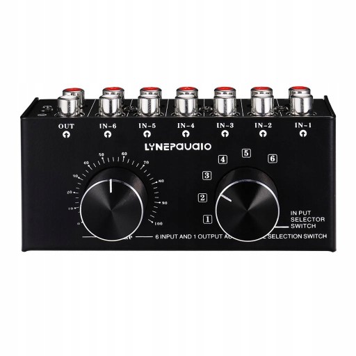 Mini 6-in-1-Out Stereo Audio Switcher