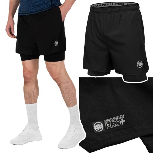 Krótkie spodenki męskie treningowe Pit Bull New Logo Czarne r. xxxl