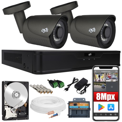 ZESTAW MONITORINGU 2 KAMERA ZEWNĘTRZNA ANALOG DVS