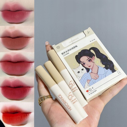 5Pcs Cigarette Lip Gloss Set Matte Red Tint f