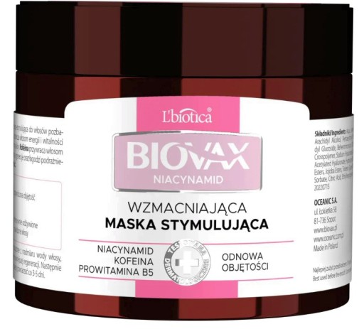 BIOVAX NIACYNAMID MASKA WZMACNIAJĄCA STYMULUJĄCA