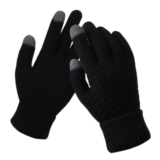 Autumn Winter Thicken Warm Gloves For Women Men Touchscreen Knitted Wool