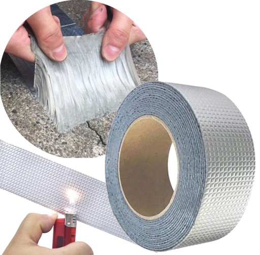 TAŚMA NAPRAWCZA BUTYLOWA ALUMINIOWA WODOODPORNA 5cm x 500cm MEGA MOCNA