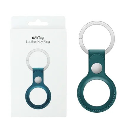 BRELOK SKÓRZANY ETUI DO APPLE AIRTAG LEATHER KEY RING ZIELONY FOREST GREEN