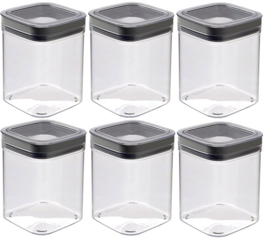 6x POJEMNIK NA ŻYWNOŚĆ SYPKIE SŁOIK ORGANIZER 0.8L