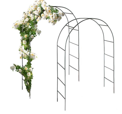 2 SZT PERGOLA METALOWA NA RÓŻĘ,KWIATY ŁUK KWIATOWY 240CM × 38CM
