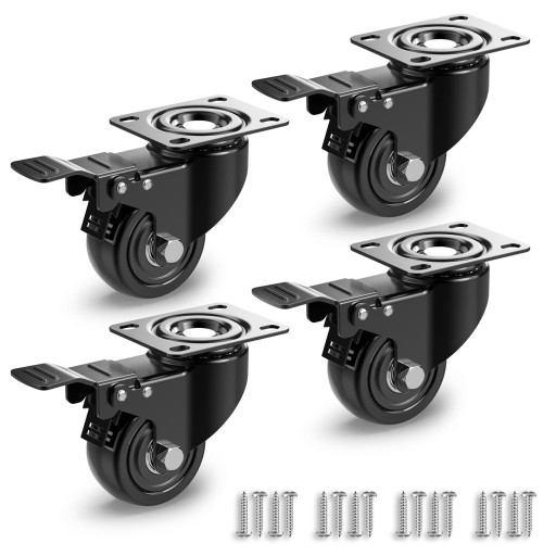 4X KÓŁKA TRANSPORTOWE KOŁA 50MM 200KG Z HAMULCEM