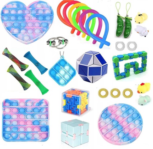 ZESTAW ZABAWEK ANTYSTRESOWYCH FIDGET TOYS POP IT