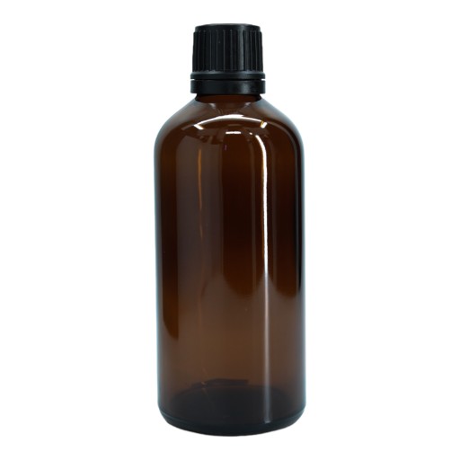 Butelka szklana 100 ml brązowa z nakrętką czarną