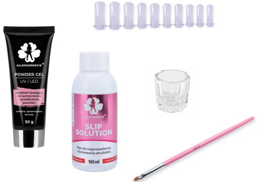Akrylożel 30 ml + liquid + formy + inne