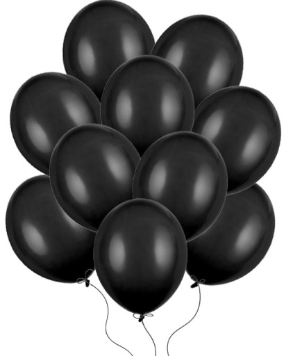 BALONY CZARNE PASTELOWE MOCNE URODZINY SYLWESTER DO GIRLAND 23 CM 100 SZT
