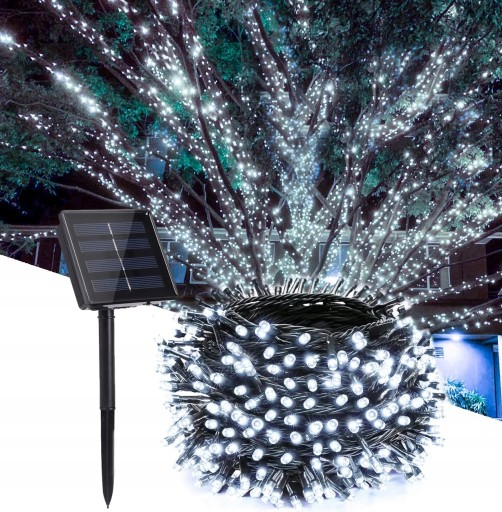 GIRLANDA LAMPKI SOLARNE OGRODOWE NA BALKON 100LED