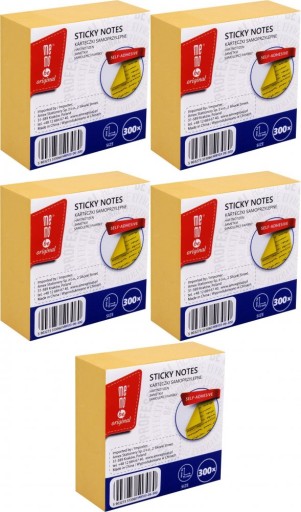 Karteczki MemoBe Notes Kostka 75-75mm 300 karteczek x5