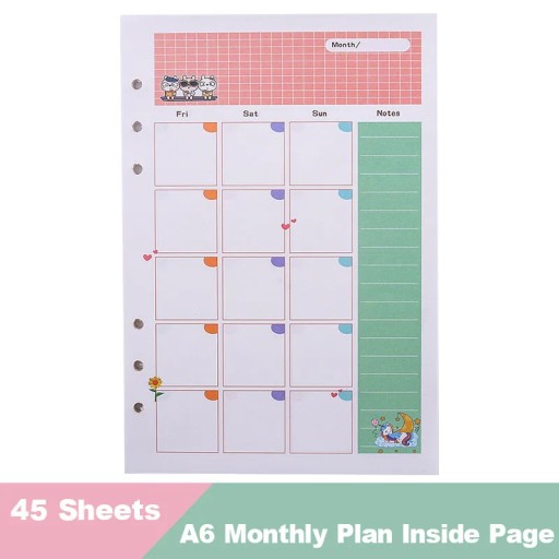 A6 Zipper Pockets PVC Rainbow Laser Transparent Notebook Diary Cover