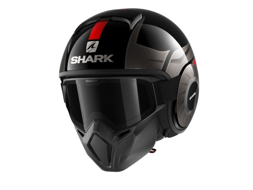 Kask otwarty SHARK STREET-DRAK TRIBUTE RM kolor antracytowy/czarny/czerwony