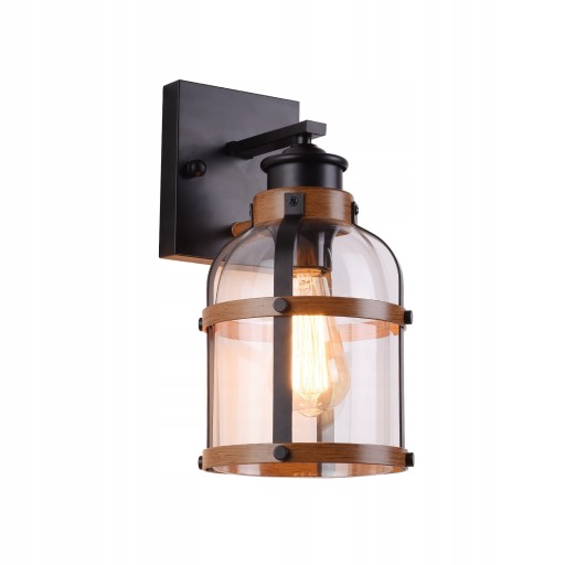 ZEWNĘTRZNA LAMPA ŚCIENNA Z LAMPĄ SZKLANĄ -E27