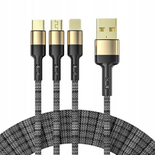 KABEL ADAPTER USB-C 3w1 TYP C DO 2m 5A 40W