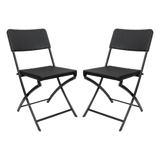 Składane krzesło balkonowe czarne 2 szt - SSC 1 - 57x44x80cm