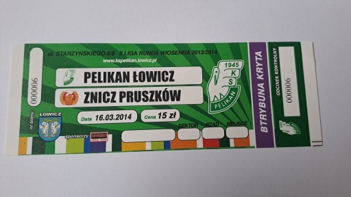 PELIKAN ŁOWICZ - ZNICZ PRUSZKÓW 16-03-2014