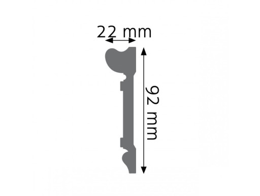 Listwa ścienna GŁADKA Creativa LPC-21, 9cm