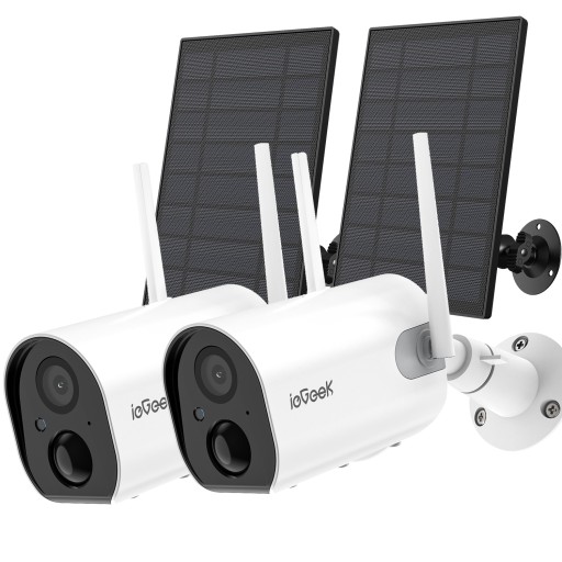 2szt Solarna Zewnętrzna Kamera IP 15000mAh bateria