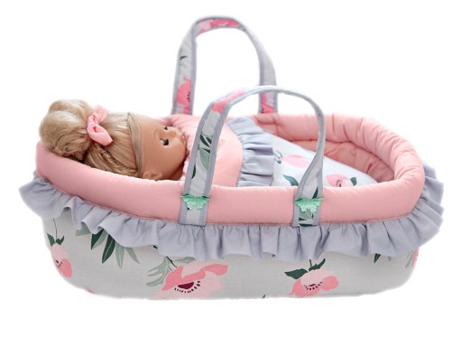 NOSIDEŁKO 45cm z POŚCIELĄ dla lalek ( BEZ LALKI )