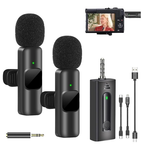 BEZPRZEWODOWY MINI MIKROFON KRAWATOWY USB-C DO IOS ANDROID LAPTOPA APARATU