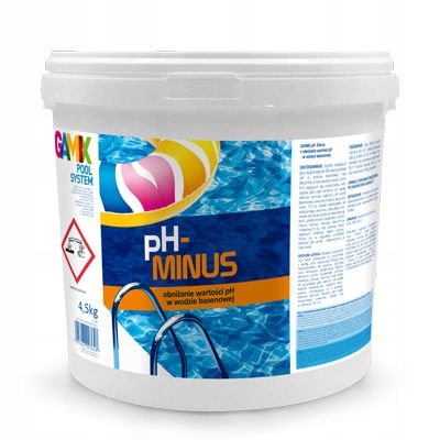 CHEMIA BASENOWA BASENU obniżanie PH- MINUS REGULATOR WODY 4,5kg PH-