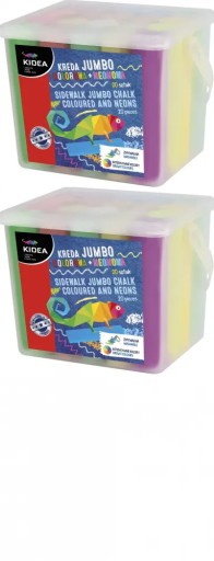 KIDEA KREDA CHODNIKOWA KOLOROWA NEON 20 szt GRUBA JUMBO x2