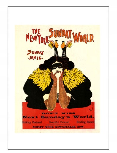 A4 Plakat vintage retro The New York Sunday world 1896 kobieta magazyn