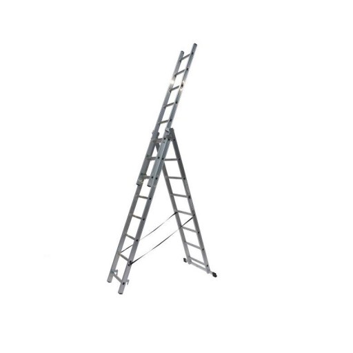 DRABINA ROZSTAWNO-PRZYSTAWNA ALUMINIOWA 3 x 8*BEST