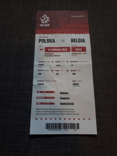 Bilet Polska - Belgia - 14.06.2022 - Liga Narodów