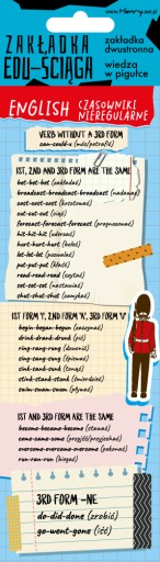 Zakładka edu-ściąga. English czasowniki nieregular