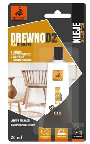 DRAGON Klej do drewna wikolowy 20ml blister