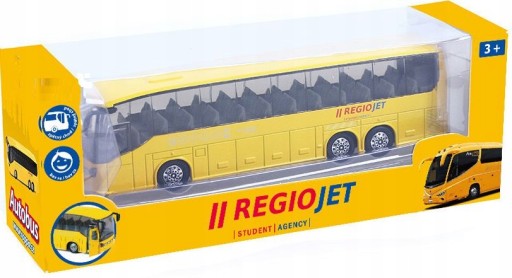 CZESKI REGIOJET 19cm AUTOBUS METALOWY AUTOKAR