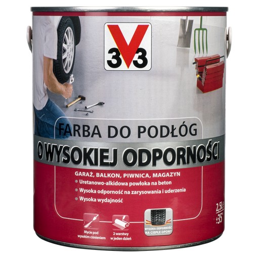 V33 FARBA DO PODŁÓG WYS. ODPORNOŚĆ 2,5l PIASKOWY